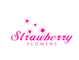 林思源的中文：草莓花朵；英文：Strawberry flowerslogo設(shè)計(jì)