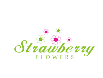 林思源的中文：草莓花朵；英文：Strawberry flowerslogo設(shè)計(jì)