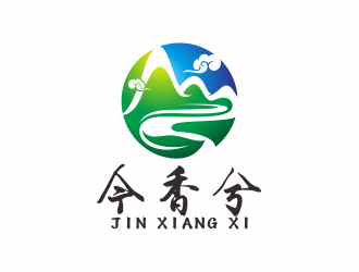 何嘉健的山水元素綠色農產品logo設計