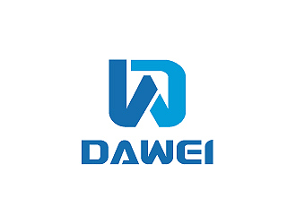 彭波的DaWei字母LOGO設計，酷炫簡潔，有力量感l(wèi)ogo設計