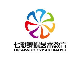 張俊的七彩舞蝶藝術(shù)教育logo設計