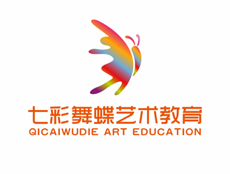 唐國強的七彩舞蝶藝術(shù)教育logo設計