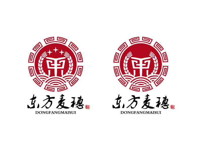 秦光華的白酒品牌，東方麥穗logo設(shè)計