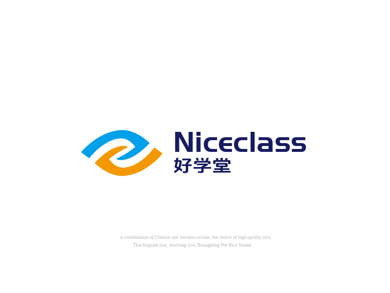 張俊的英文名字是“Niceclass ”，中文名字是“好學(xué)堂”logo設(shè)計(jì)