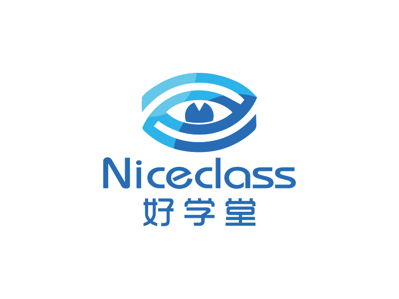 楊忠的英文名字是“Niceclass ”，中文名字是“好學(xué)堂”logo設(shè)計(jì)